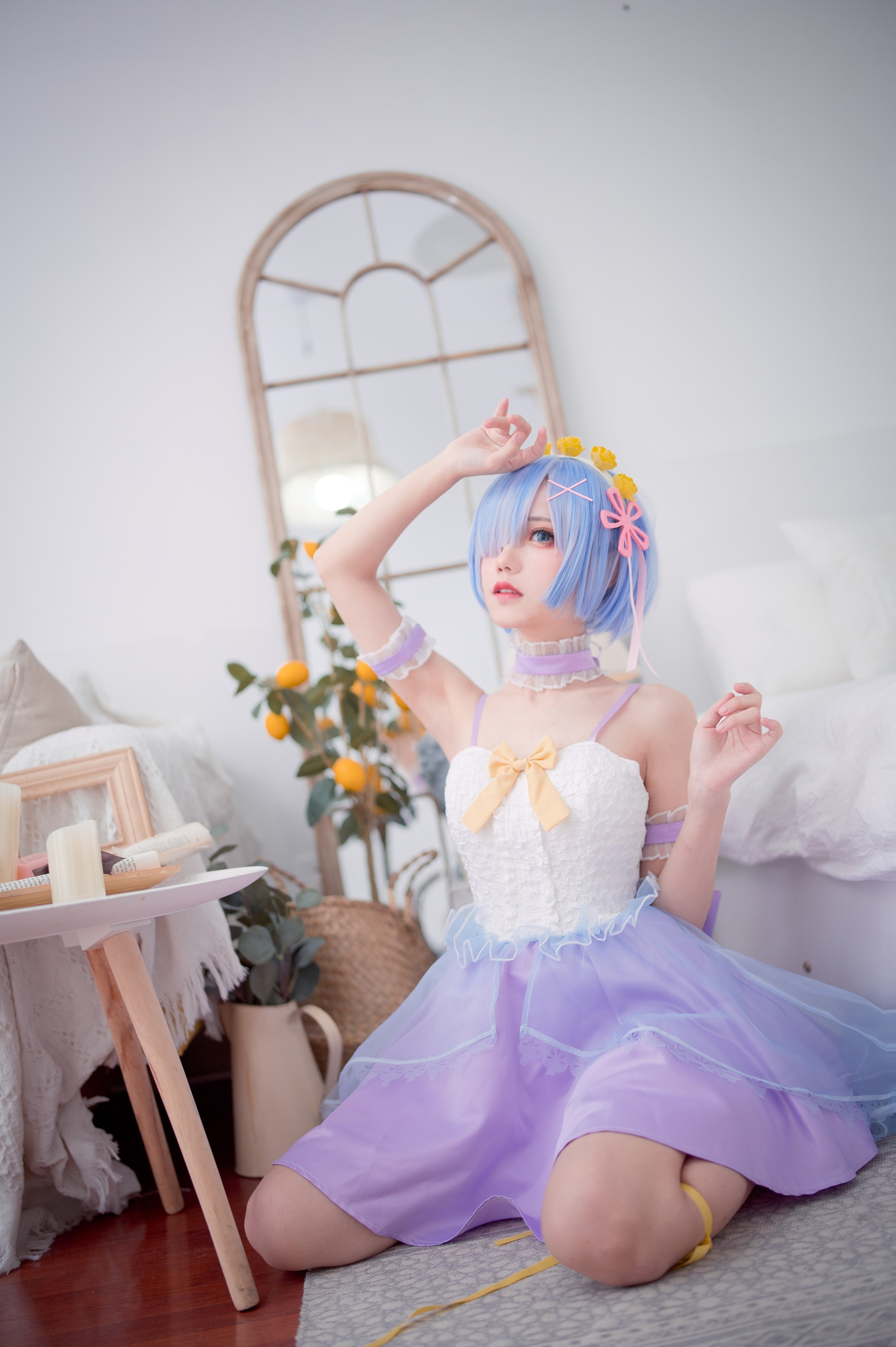 图片[1]-花柒Hana – NO.002 天使蕾姆紫[15P]-XikXak